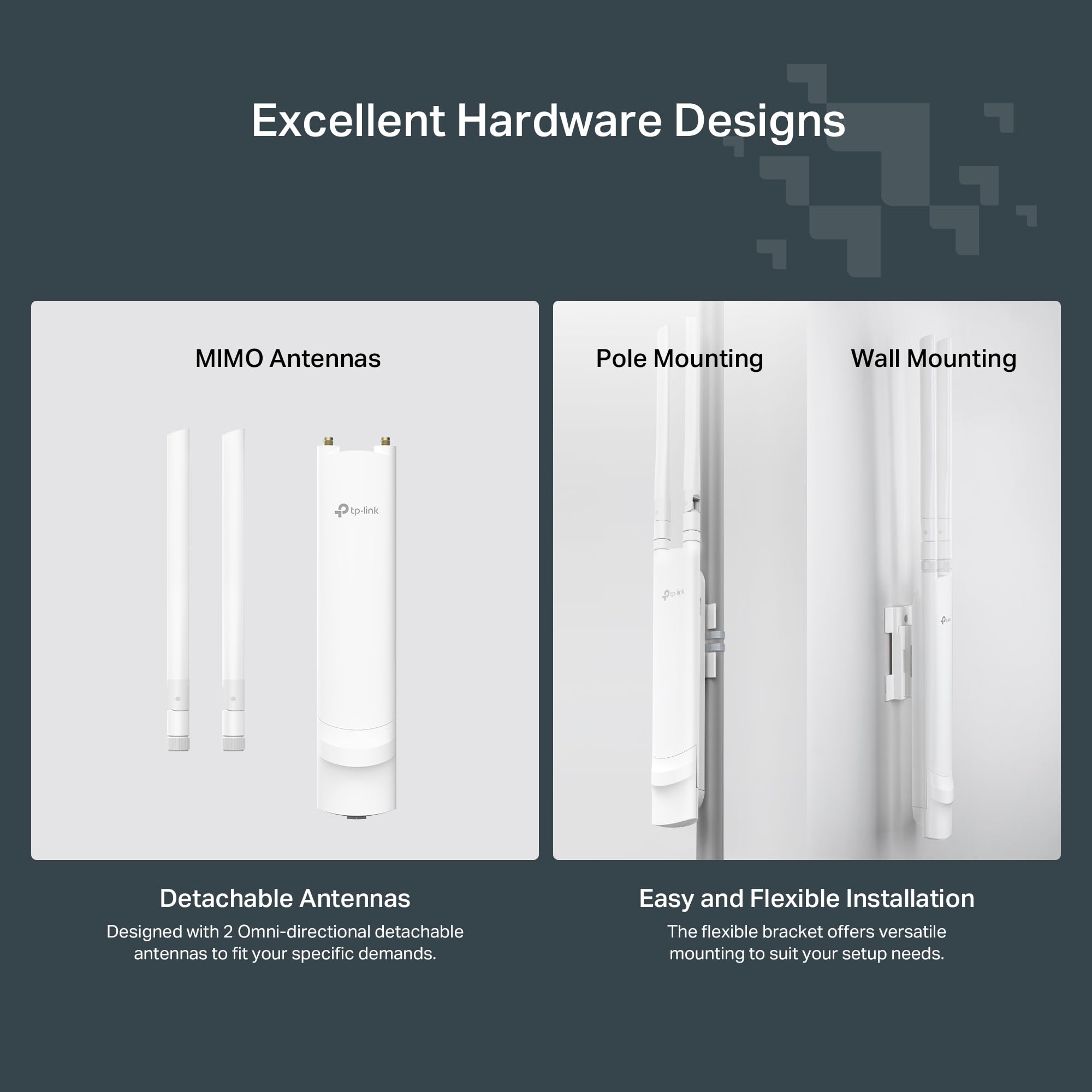 TP-Link AC1200 Wireless Access Point (Festa F52-Outdoor), Dual-Band, Mesh Support, MU-MIMO, IP65 Weatherproof, PoE Powered, Self-Organizing Network, Free Cloud Management (Not Omada Compatible).