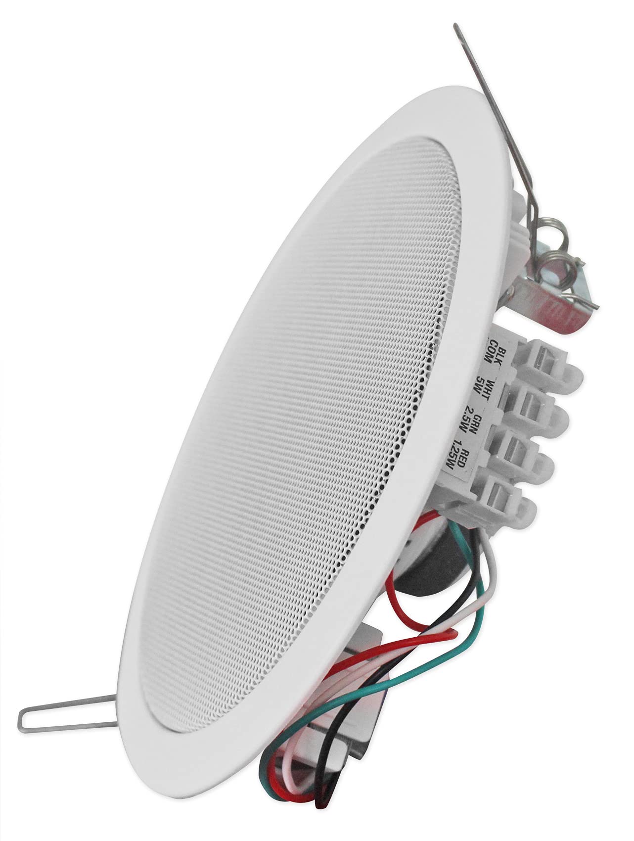 Rockville Commercial Audio Bundle: (4) CCL5T White 5" 70V Ceiling Speakers, Multi-Tap, Flush Mount with RCS80-1 60-Watt 70V Amplifier/Bluetooth Receiver for Restaurant or Office, 5-Items