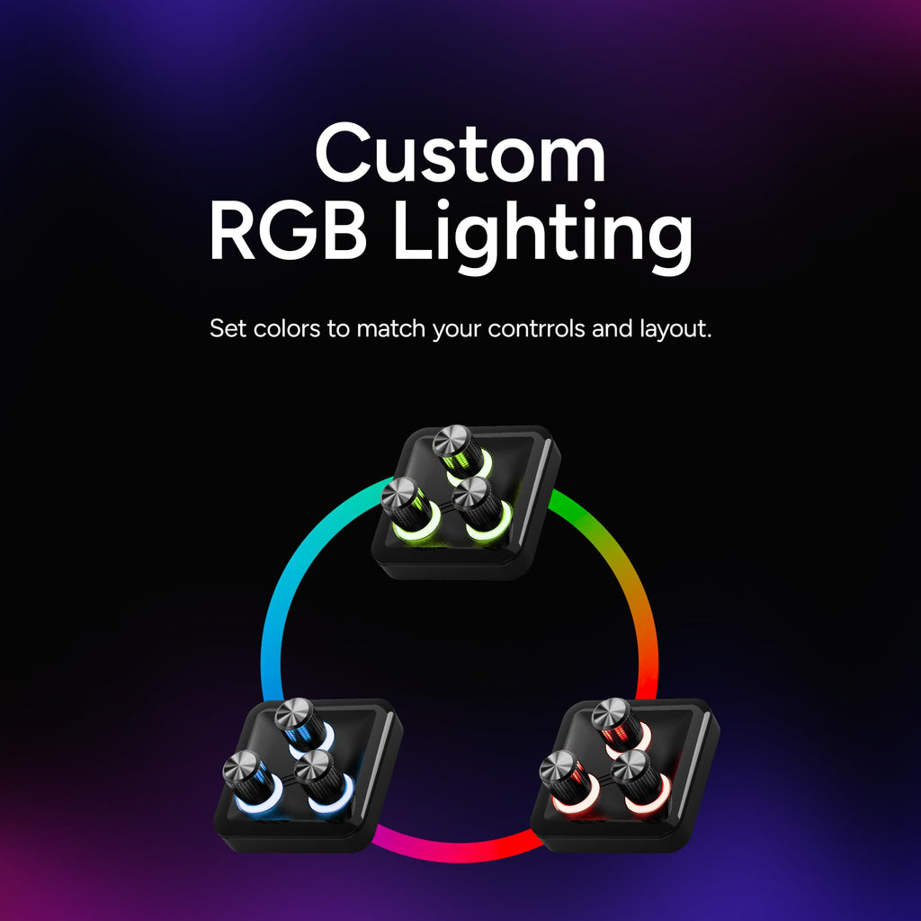 Cooler Master MasterHUB 3xKnob Module: Freeform 2.0 Modular Platform - Precision Control with Customizable Knobs and RGB LEDs for Effortless Fine-Tuning of Creative Apps and Lighting