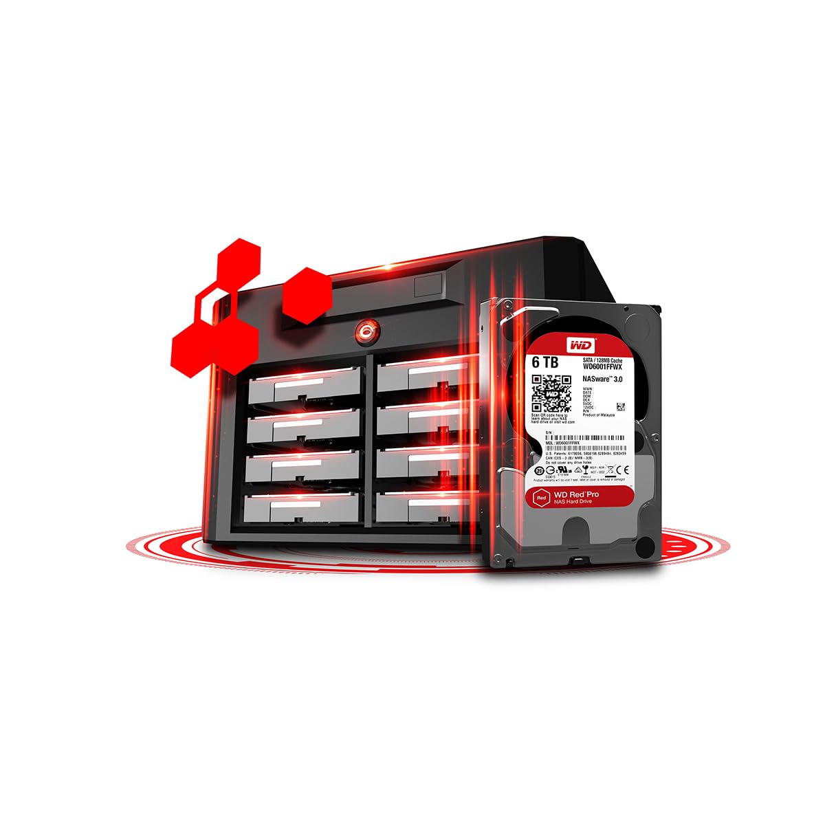 WD Red Pro 24TB NAS 3.5" Internal Hard Drive - 7200 RPM, SATA 6 Gb/s, CMR, 512MB Cache