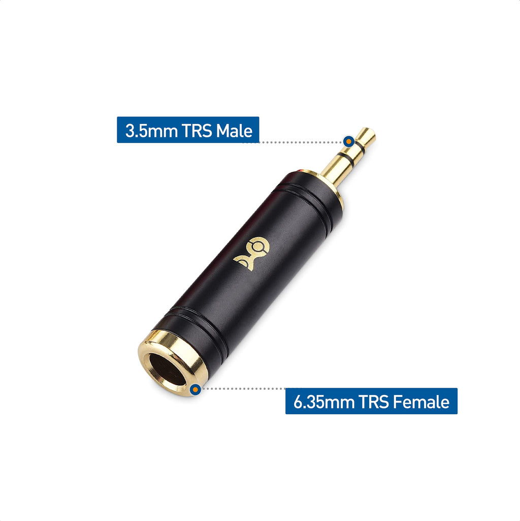 Cable Matters 2-Pack 3.5mm to 1/4 Adapter, 1/8 Male to 1/4 Female Microphone Adapter Jack, 6.35mm to 3.5mm Headphone Jack Adaptor