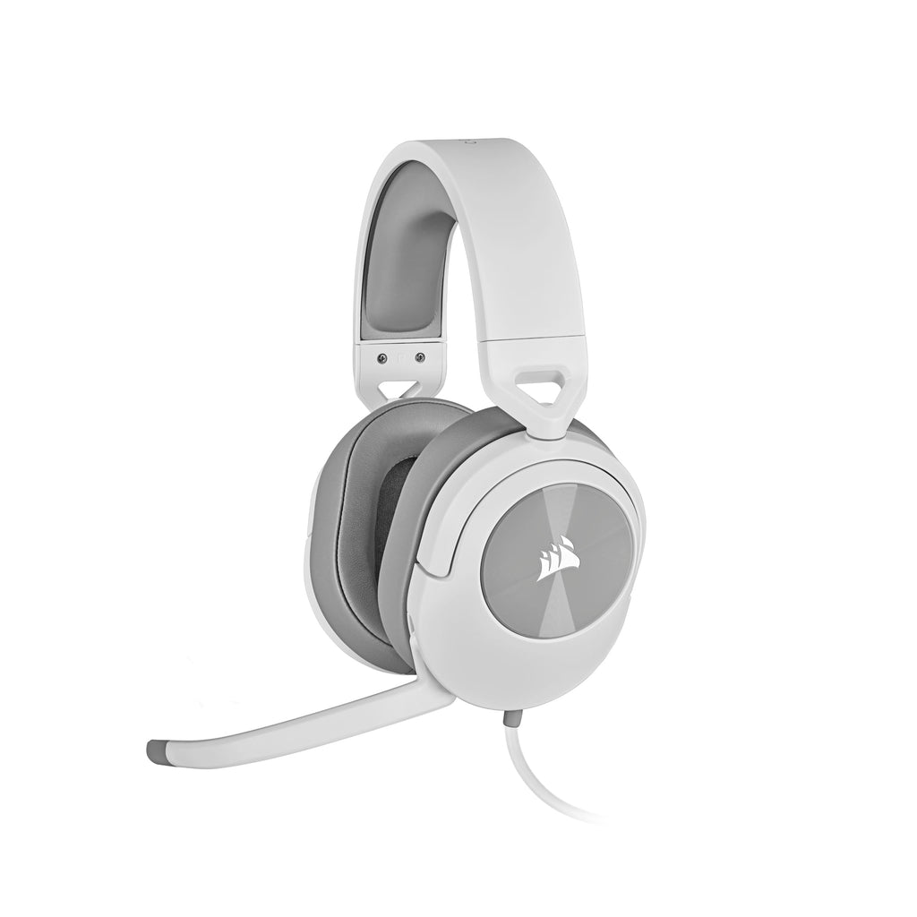 Corsair HS55 Surround v2 Multiplatform Gaming Headset � Dolby Atmos � Lightweight � Memory-Foam Leatherette � Omni-Directional Microphone � PC, Mac, PS5/PS4, Xbox Series X|S, Switch, Mobile � White