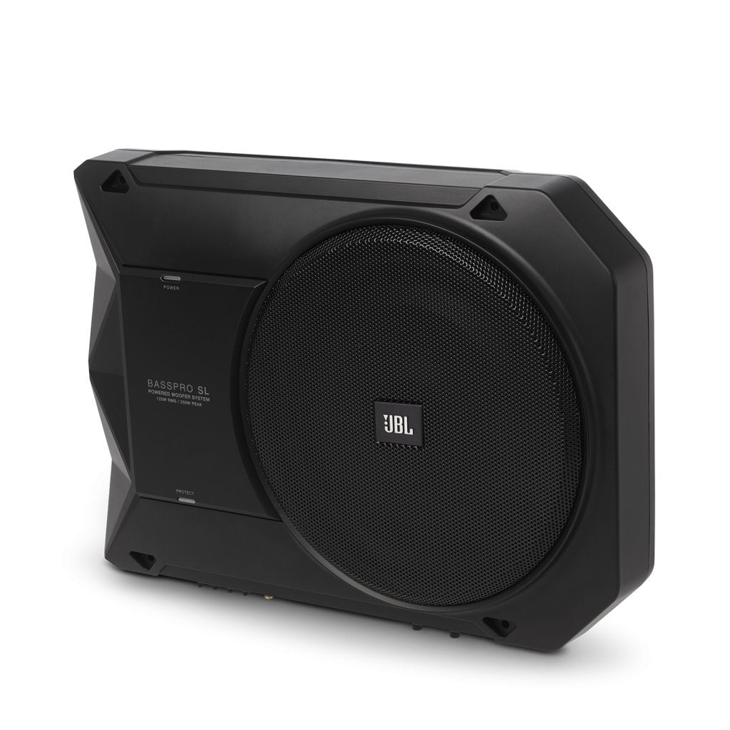 JBL Basspro SL 8-Inch Enclosed Active Underseat Car Stereo Subwoofer System - Black