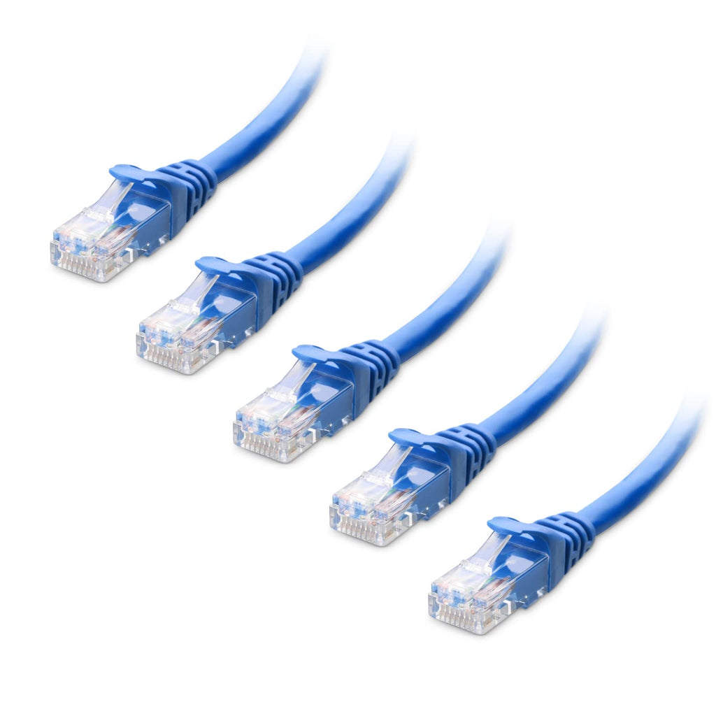 Cable Matters 5-Pack Snagless Cat6 Ethernet Cable (Cat6 Cable/Cat 6 Cable) in Blue 7 Feet - Available 1FT - 150FT in Length