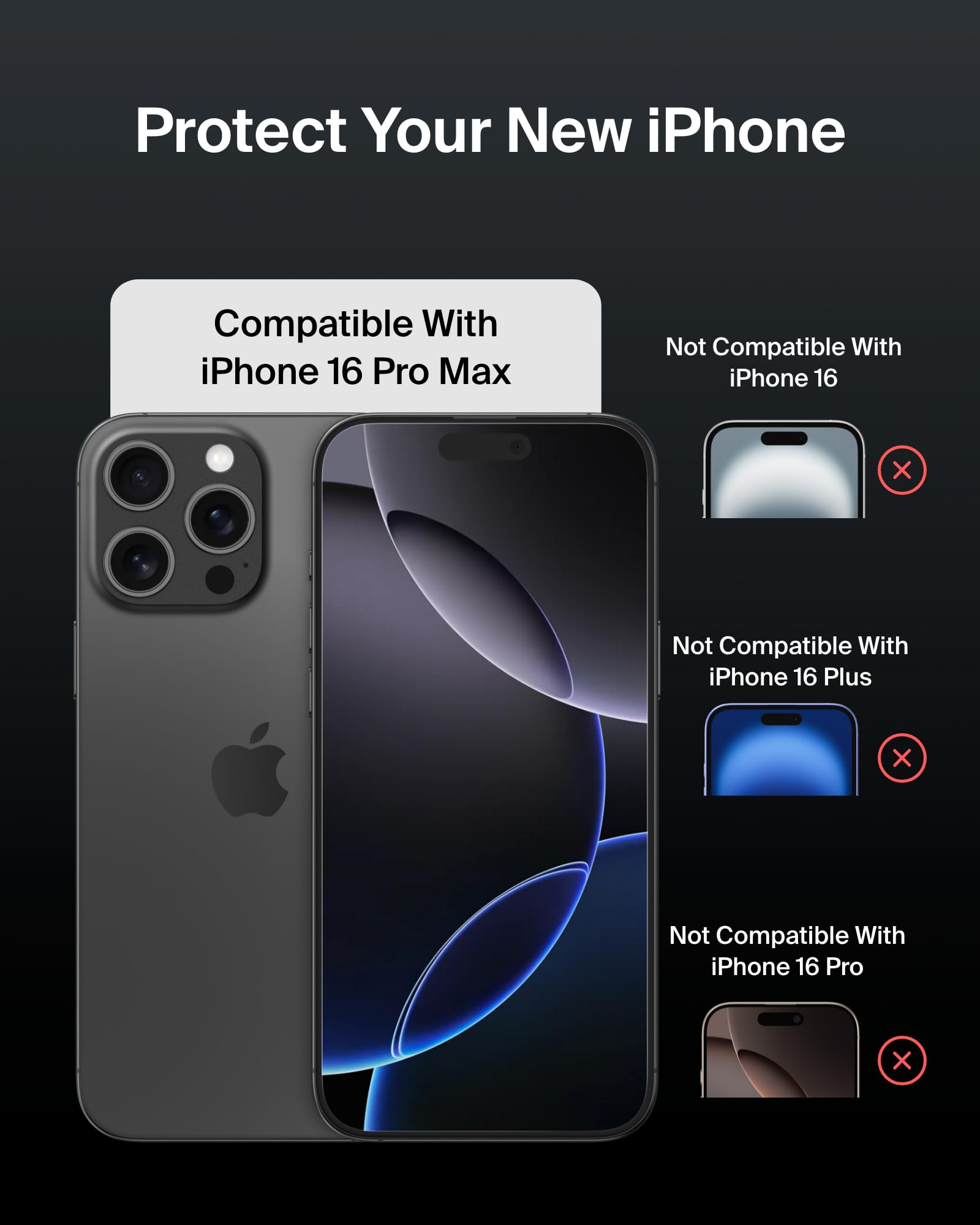 Belkin ScreenForce InvisiGlass Treated Screen Protector for iPhone 16 Pro Max, Scratch-Resistant Impact Protection w/Included Easy Align Tray for Bubble Free Application - Made with Recycled Glass