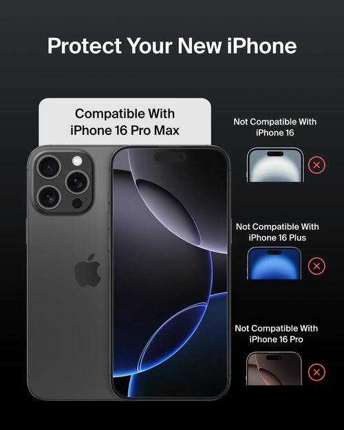 Belkin ScreenForce InvisiGlass Treated Screen Protector for iPhone 16 Pro Max, Scratch-Resistant Impact Protection w/Included Easy Align Tray for Bubble Free Application - Made with Recycled Glass