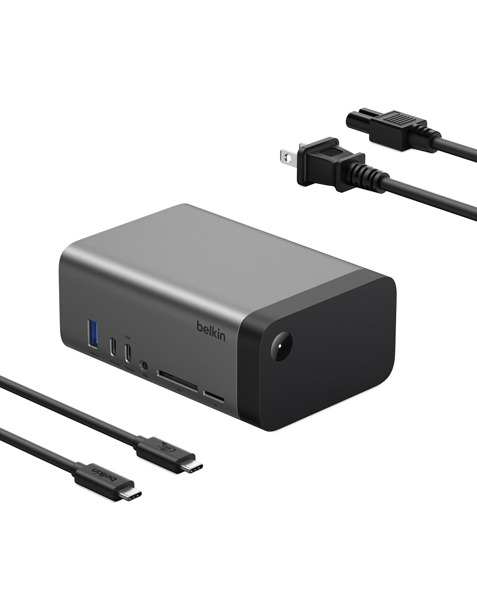 Belkin USB-C Hub, 11-in-1 Pro GaN Dock 150W, Multi-Port Docking Station w/USB-C, USB-A, Ethernet, SD, MicroSD, 3.5mm Port, 4K HDMI Ports for Triple Monitor Display - Compatible w/MacBook Pro & More
