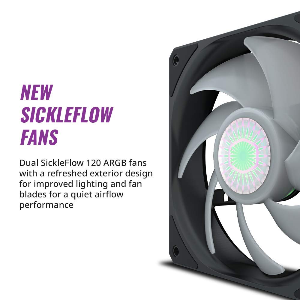 Cooler Master MasterLiquid ML240L V2 ARGB Simple Water Cooling CPU Cooler 10.9 x 4.7 x 1.1 Inches 277 x 119.6 x 27.2 mm Liquid-Cooling-System-CPU Cooler