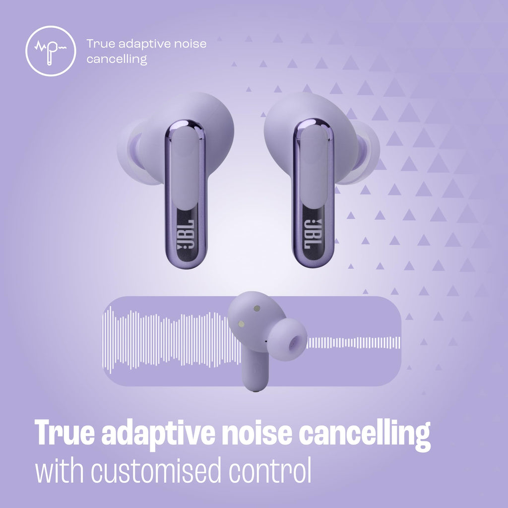 JBL Live Beam 3 - True Wireless Noise Cancelling Closed-Stick Earphones, 48 Hours Total Playback, Wireless Charging, 6 Microphones for Perfect Calls, Multi-Point Connection, IP55 Waterproof and