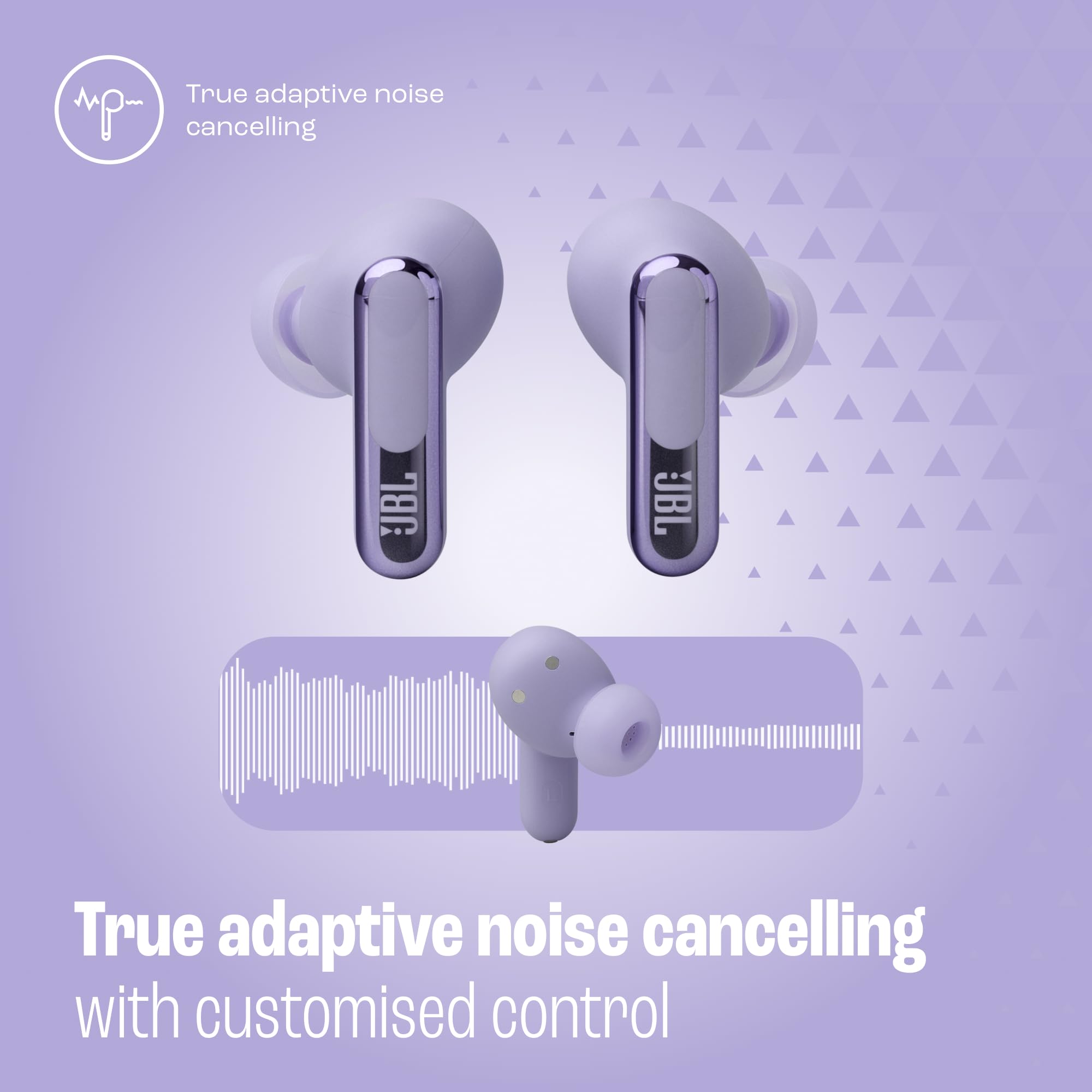 JBL Live Beam 3 - True Wireless Noise Cancelling Closed-Stick Earphones, 48 Hours Total Playback, Wireless Charging, 6 Microphones for Perfect Calls, Multi-Point Connection, IP55 Waterproof and