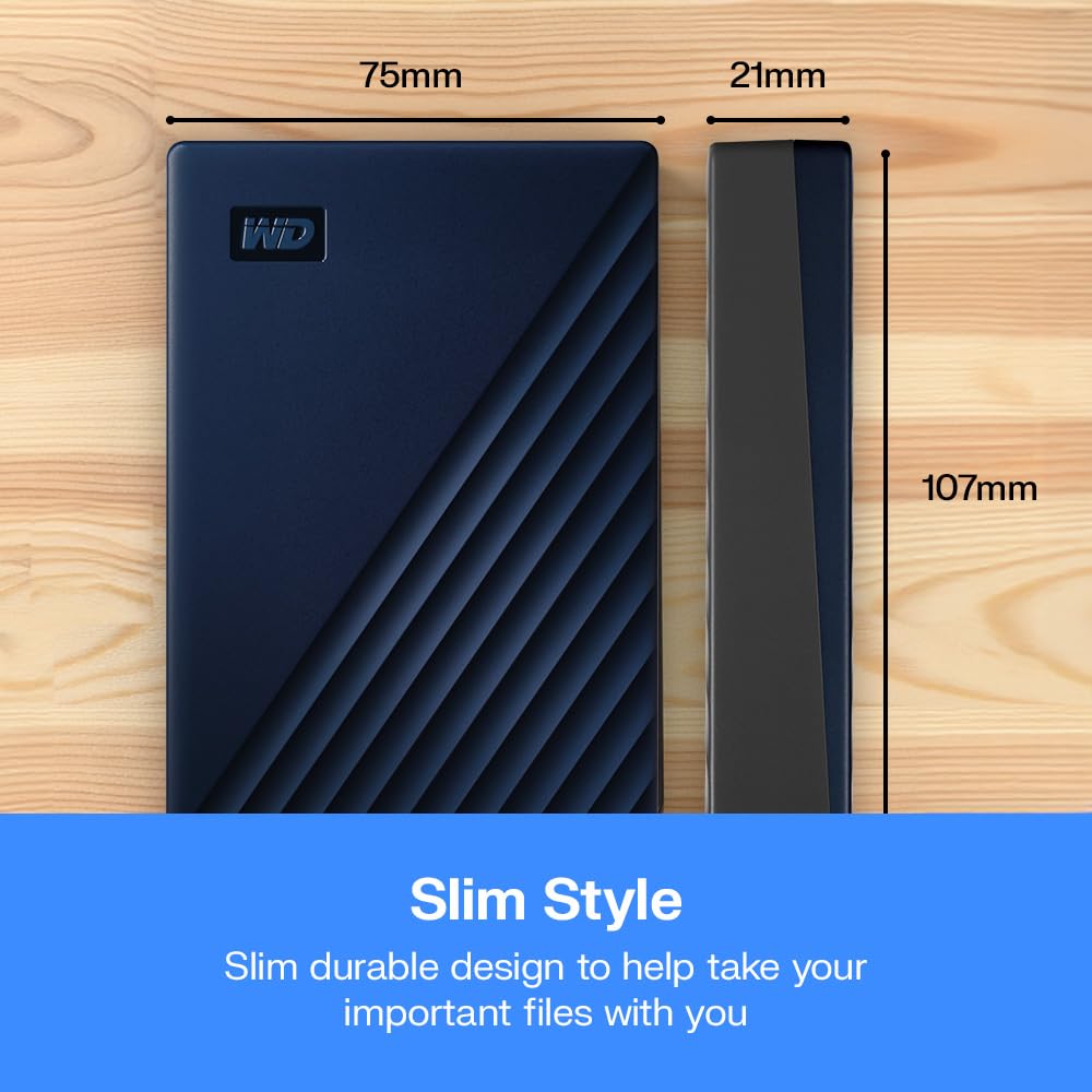 WD 2TB My Passport for Mac portable external storage, USB 3.0, Mac Compatible external hard drive, software for device management, backup and password protection, Time Machine Ready, Midnight Blue