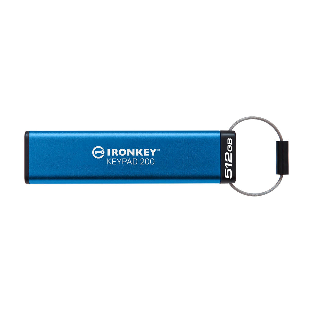 Kingston IronKey Keypad 200 Type -A hardware-encrypted USB Flash Drive FIPS 140-3 Level 3 (Pending) with XTS-AES 256-bit Hardware Encryption - IKKP200/512GB
