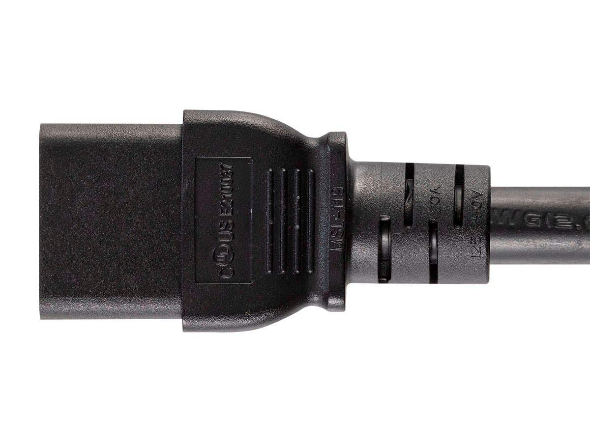 Monoprice Heavy Duty Power Cord - NEMA 6-20P to IEC 60320 C19, 12AWG, 20A/2500W, SJT, 125V, Black, 6ft