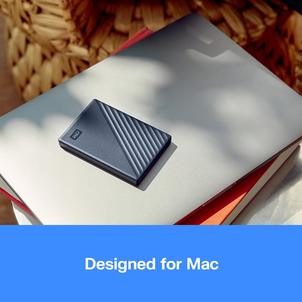 WD 2TB My Passport for Mac portable external storage, USB 3.0, Mac Compatible external hard drive, software for device management, backup and password protection, Time Machine Ready, Midnight Blue