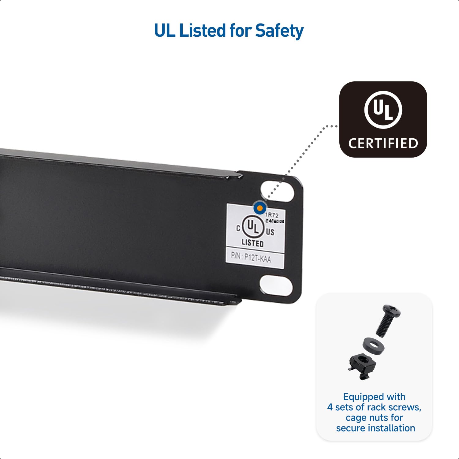 [UL Listed] Cable Matters Rackmount or Wallmount 12-Port Cat6 RJ45 Patch Panel