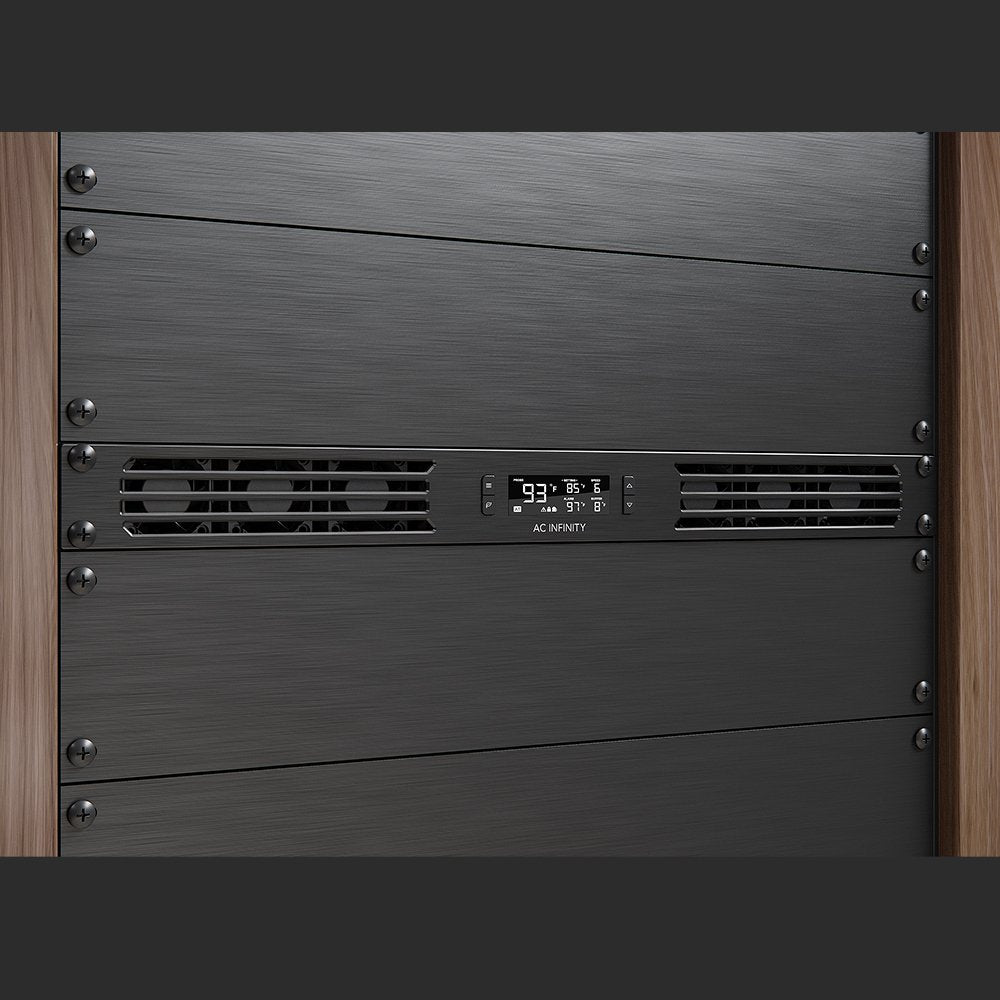 AC Infinity CLOUDPLATE T1-N, Rack Mount Fan Panel 1U, Intake Airflow, for cooling AV, Home Theater, Network 48cm Racks, 19-Inch