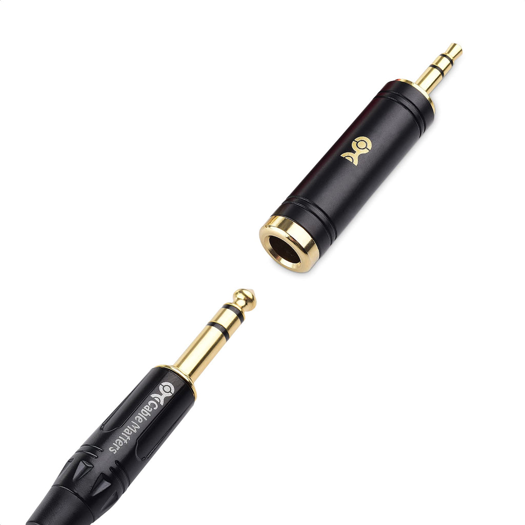 Cable Matters 2-Pack 3.5mm to 1/4 Adapter, 1/8 Male to 1/4 Female Microphone Adapter Jack, 6.35mm to 3.5mm Headphone Jack Adaptor
