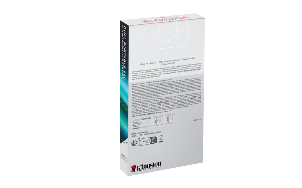 Kingston Dual Portable SSD 512GB Dual USB-A/C Up to 1050MB/s USB 3.2 Gen 2 - SPSD/512GB