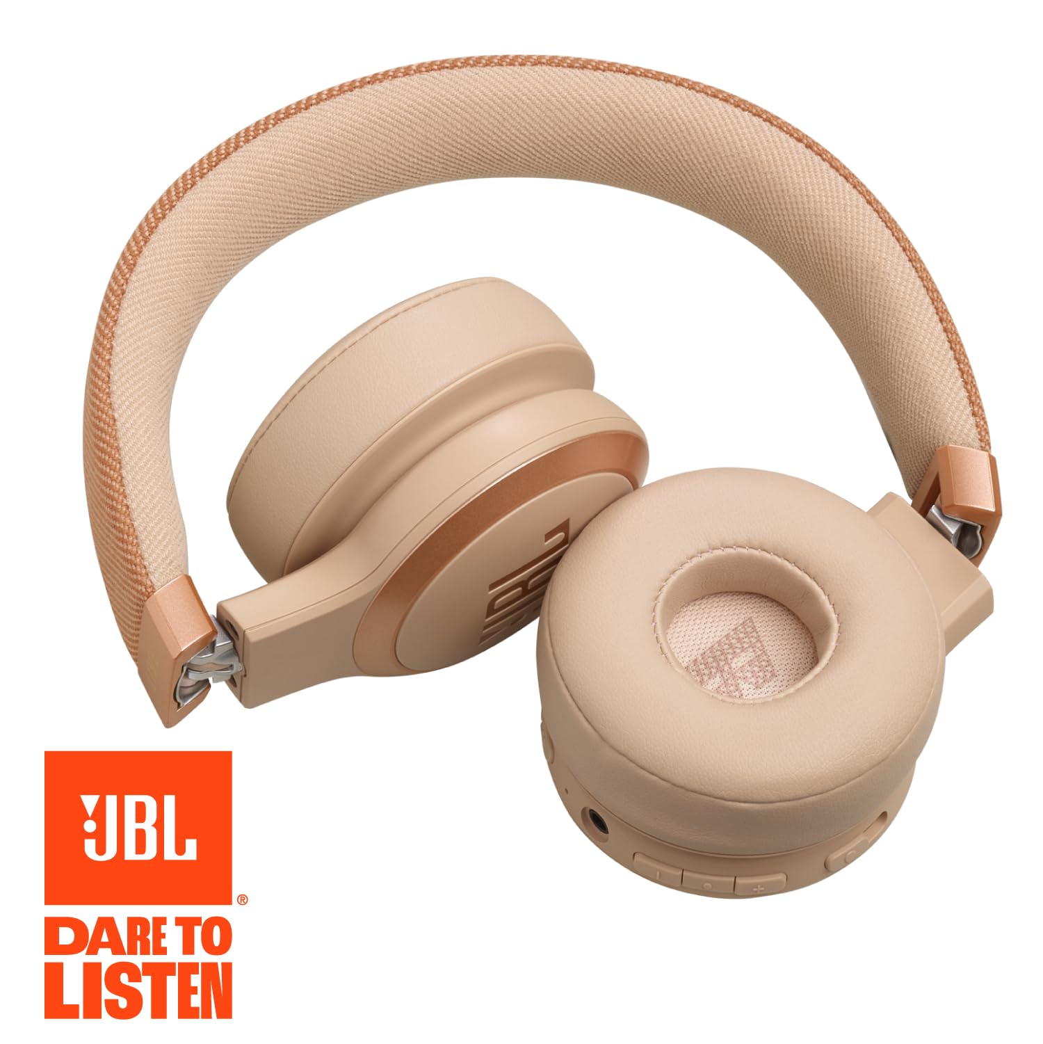 JBL Live 670NC - Wireless On-Ear Headphones with Adaptive Noise Cancelling with Smart Ambient, Up to 65H Battery Life with Speed Charge, Lightweight, Comfortable and Foldable Design (Sandstone)