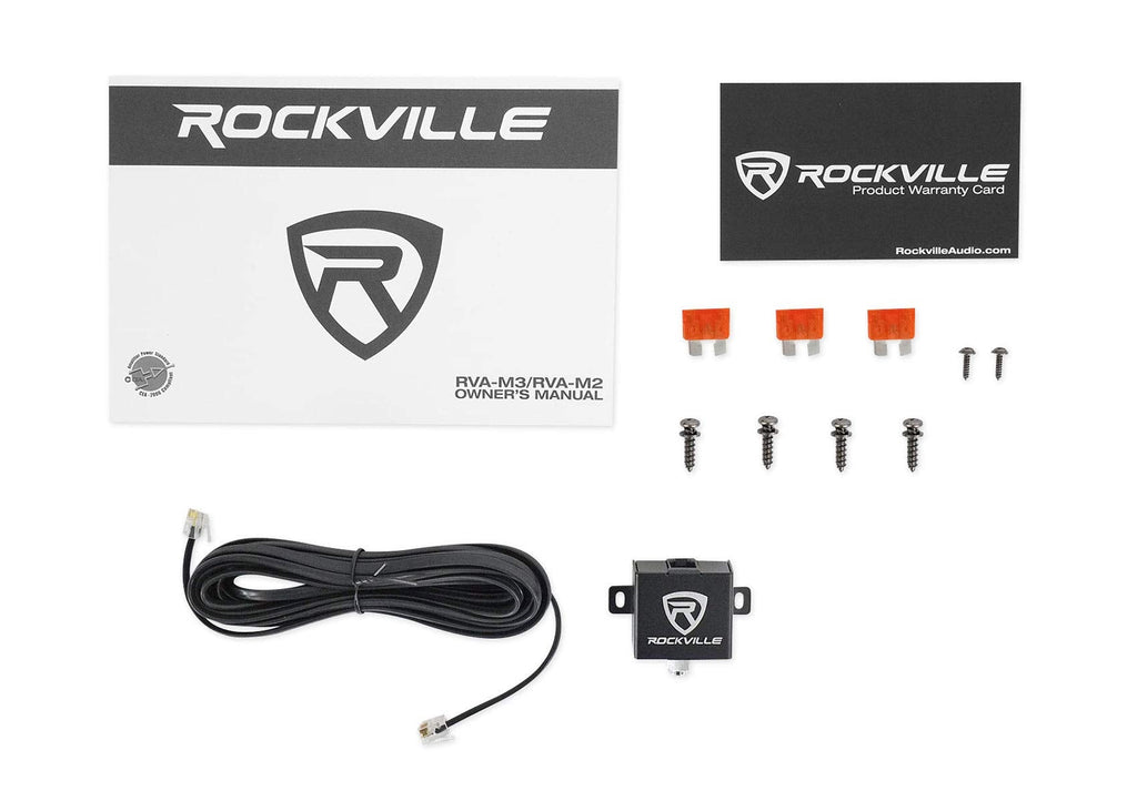 Rockville RVA-M3 V2 Mono Car Amplifier, 4000W, 1000W Dyno-Certified RMS @ 1 Ohm, Class-D, MOSFET, Bass Remote, Perfect for Subwoofers and Car Audio