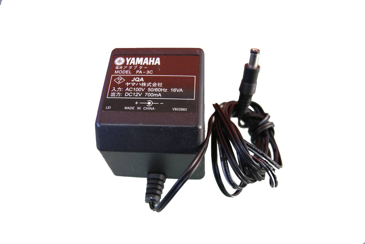 YAMAHA Genuine 12V DC 700mA 12.5W Black Wall Adapter, PA-3C, AC Plug, DC Barrel, Compatible with Tablets, Smartphones, Other Portable Electronics