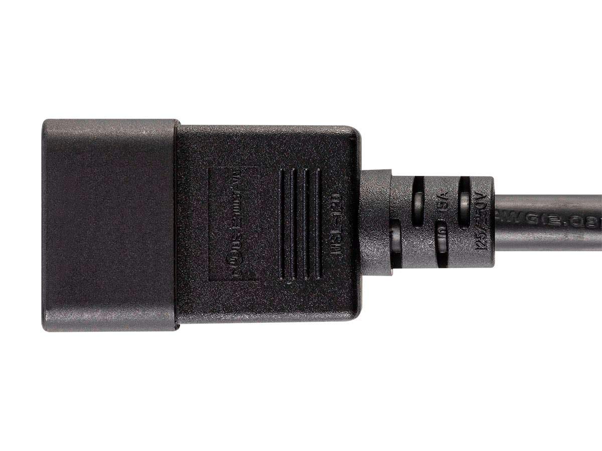 Monoprice Power Cord - IEC 60320 C20 to IEC 60320 C15, 14AWG, 15A/1875W, 3-Prong, Black, 6ft