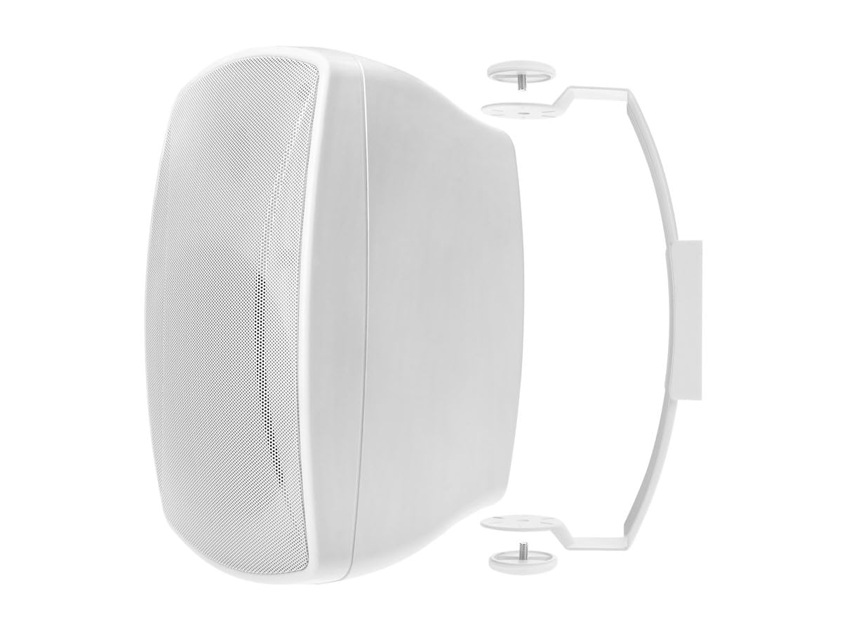 Monoprice WS-7B-62-W 6.5in. Weatherproof 2-Way 70V Indoor/Outdoor Speaker, White (Each) for Use in Whole Home Audio Systems, Restaurants, Bars, Retail Stores, Patio, Poolside, Garage
