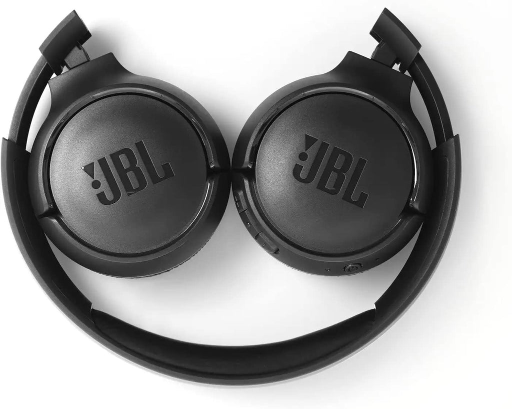 JBL TUNE 500BT - On-Ear Wireless Bluetooth Headphones, includes Bonus Extended 5ft Charging Cable and Velvet Storage Pouch - Black