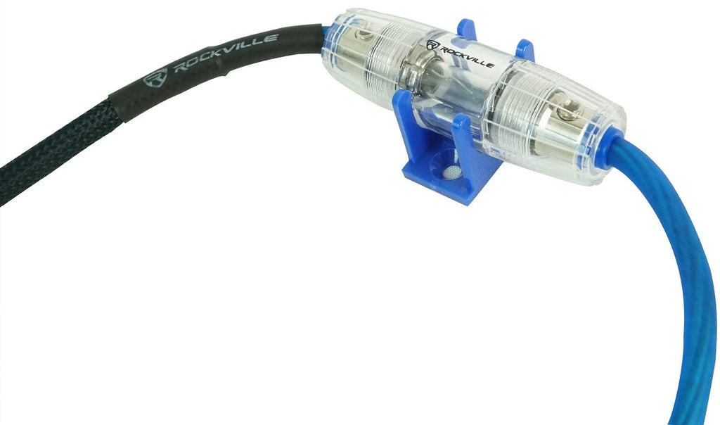 Rockville RWK8ATV 8 AWG OFC Copper Amp Installation Wire Kit, True-Spec, Flexible, Durable, for RZR/ATV/UTV Audio Systems