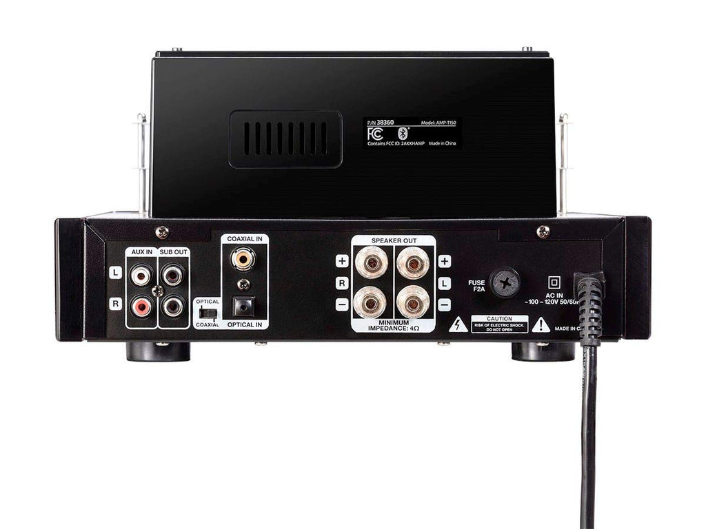Monoprice 138360 25 Watt Stereo Hybrid Tube Amplifier 2019 Edition with Bluetooth Optical Coaxial and USB Inputs and Subwoofer Out