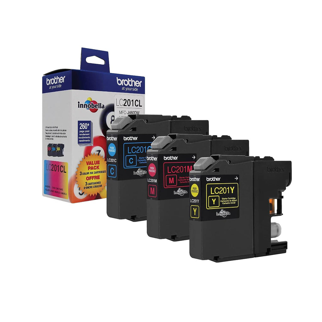 Brother Genuine Standard Yield Color Ink Cartridges, LC2013PKS, Replacement Color Ink Three Pack, Includes 1 Cartridge Each of Cyan, Magenta & Yellow, Page Yield Up To 260 Pages/cartridge, LC203
