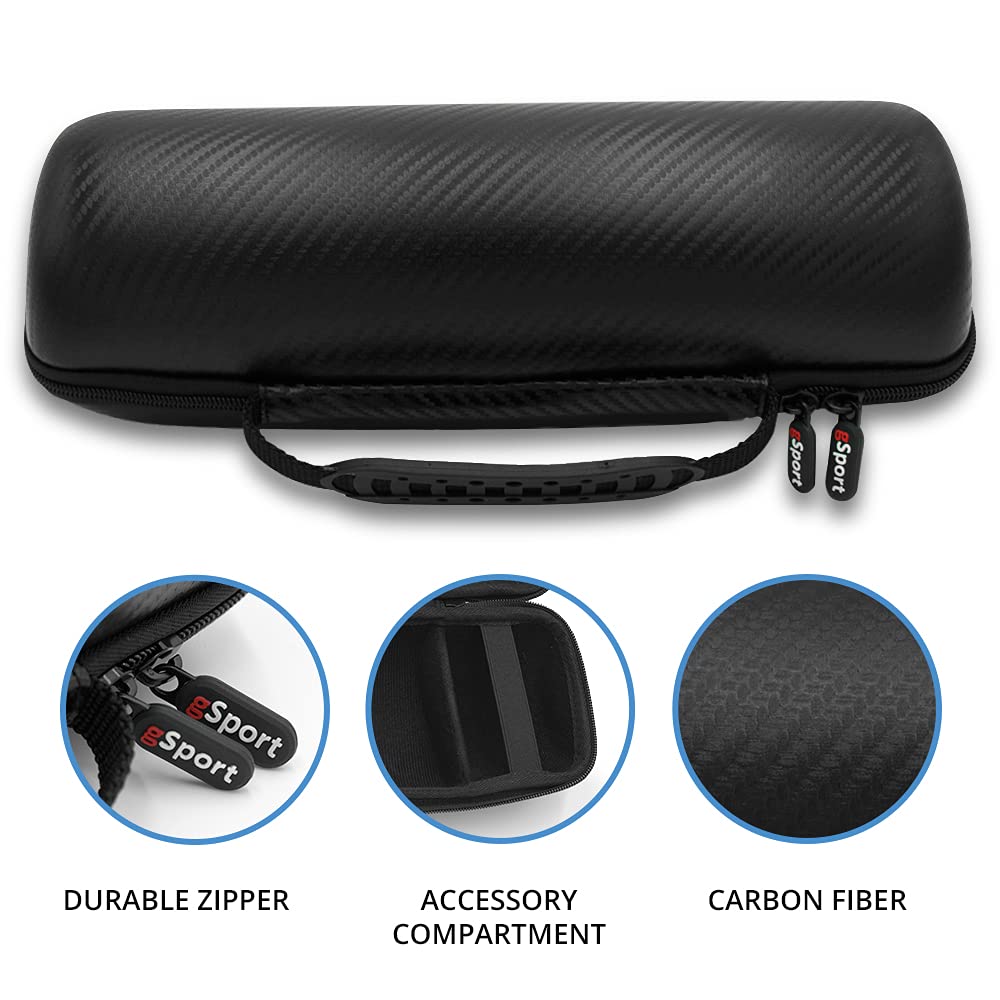 JBL Charge 5 Waterproof Portable Speaker with Built-in Powerbank and gSport Carbon Fiber Case (Red)