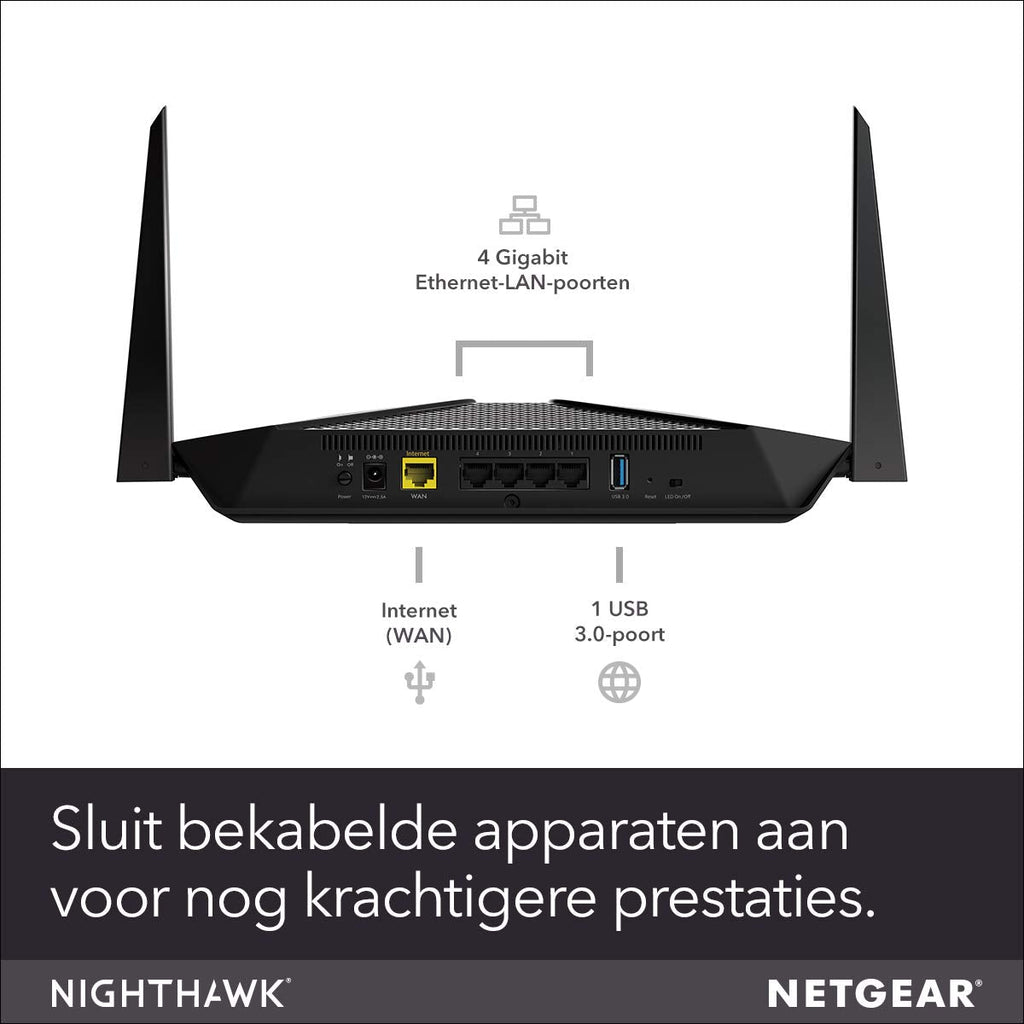 NETGEAR Nighthawk 4 Stream AX4 WiFi Router (RAX40) - AX3000 WiFi (Speeds up to 3Gbps) | Coverage up to 100 m²