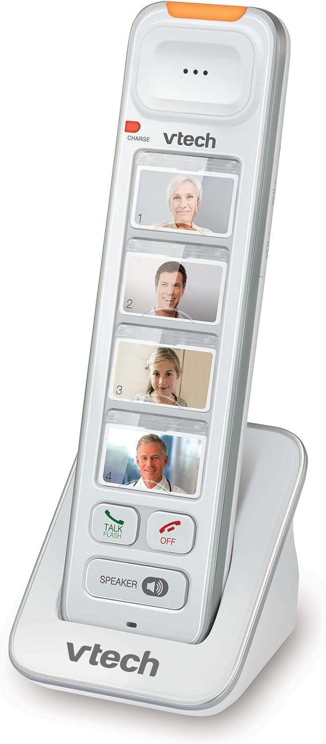VTech SN5307 Amplified Photo DIAL Accessory Handset with Big Buttons & Large Display for SN5127 & SN5147 Senior Phone Systems, Photo Dial Handset, Cordless Phone System