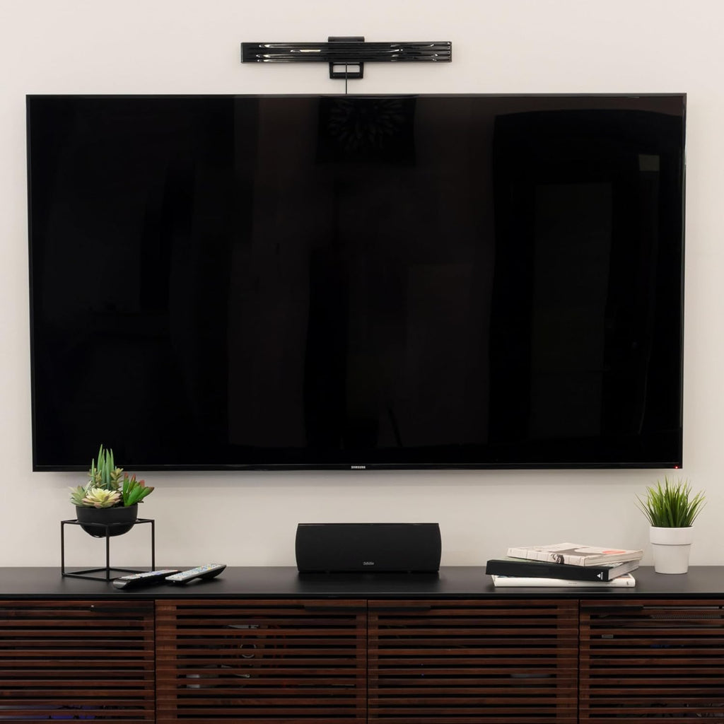 GE Amplified HD TV Antenna, Easy Mount to Top of TV Design, Supports 4K 1080P Digital HDTV VHF UHF, Long Range, Included Amplifier Signal Booster, AC Adapter, and 5 ft. Coax, Indoor, 37075