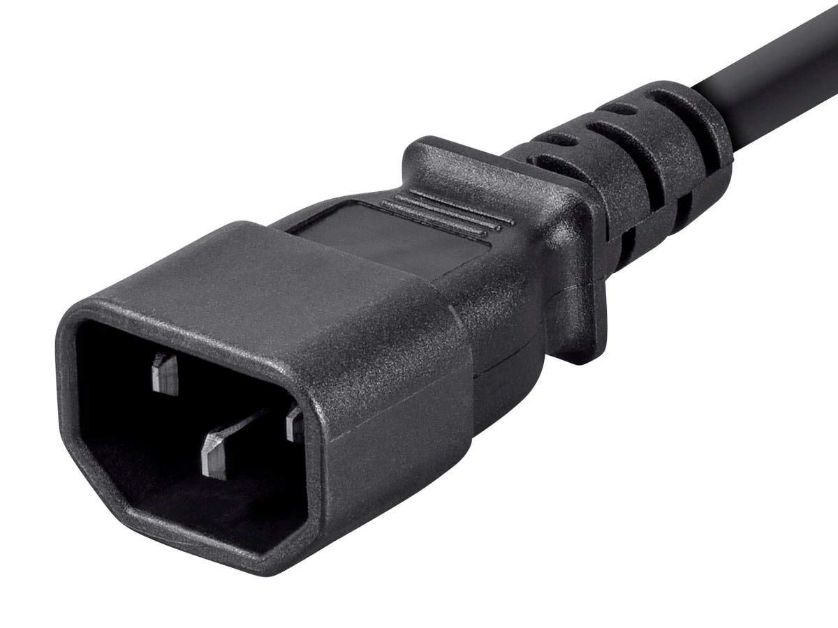 Monoprice 10ft 14AWG Power Extension Cord W/ 3 Conductor PC/Mon, 15A (IEC-320-C14 to IEC-320-C13)