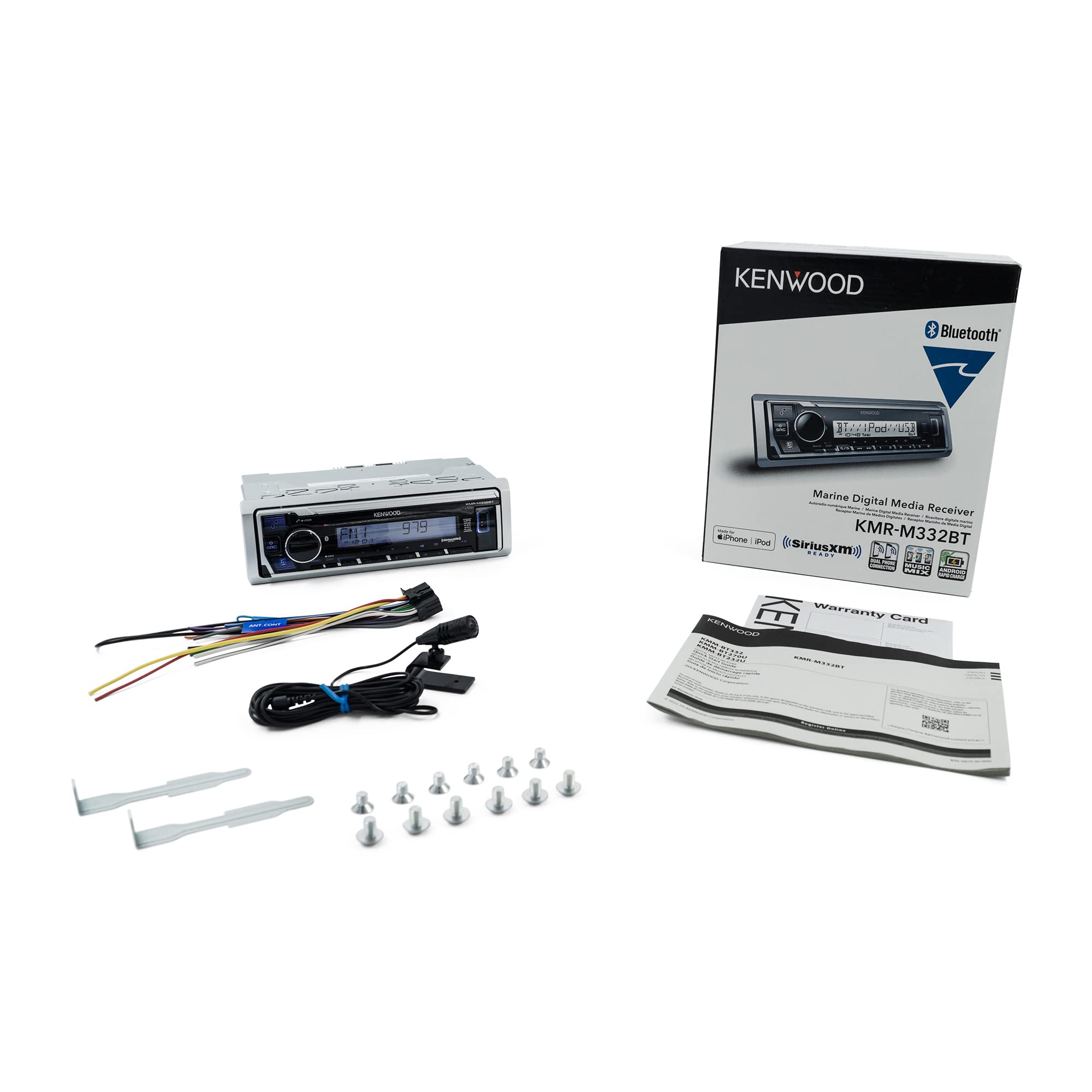 Kenwood KMR-M328BT Marine Digital Media Receiver with Alexa and Built in Bluetooth (Does NOT Play Cd's)