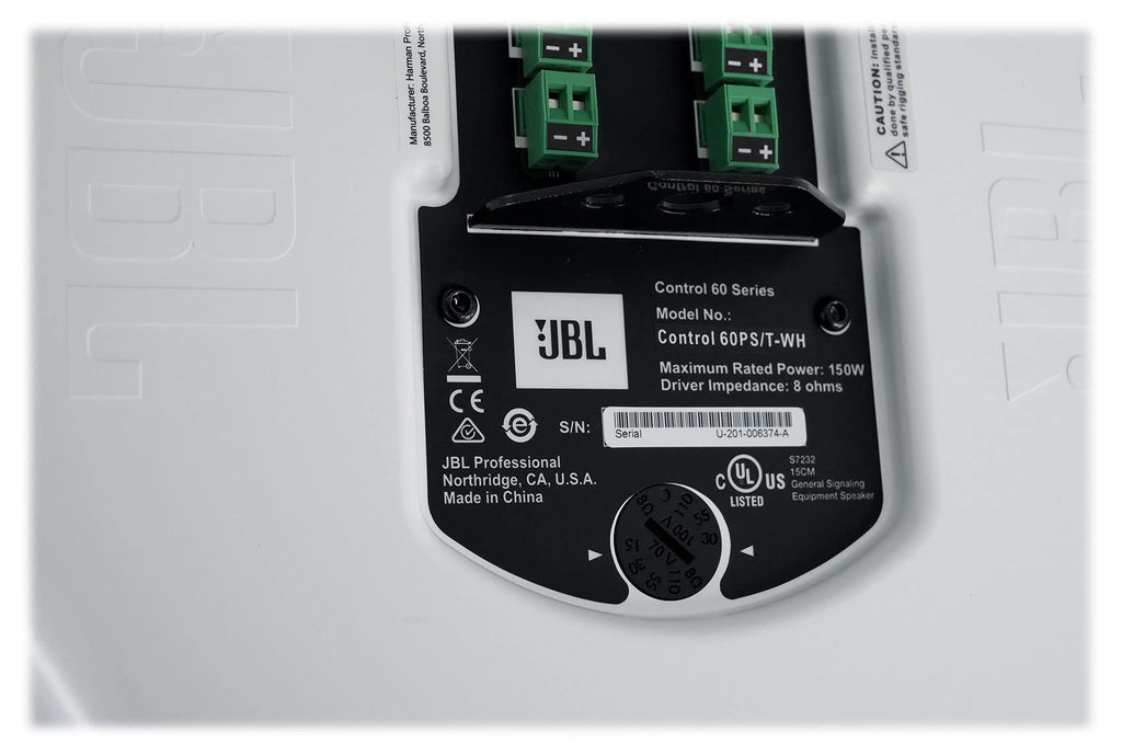 JBL Professional C60PS/T-WH Hanging Pendant Subwoofer with Passive Crossover, White, Sold as Pair