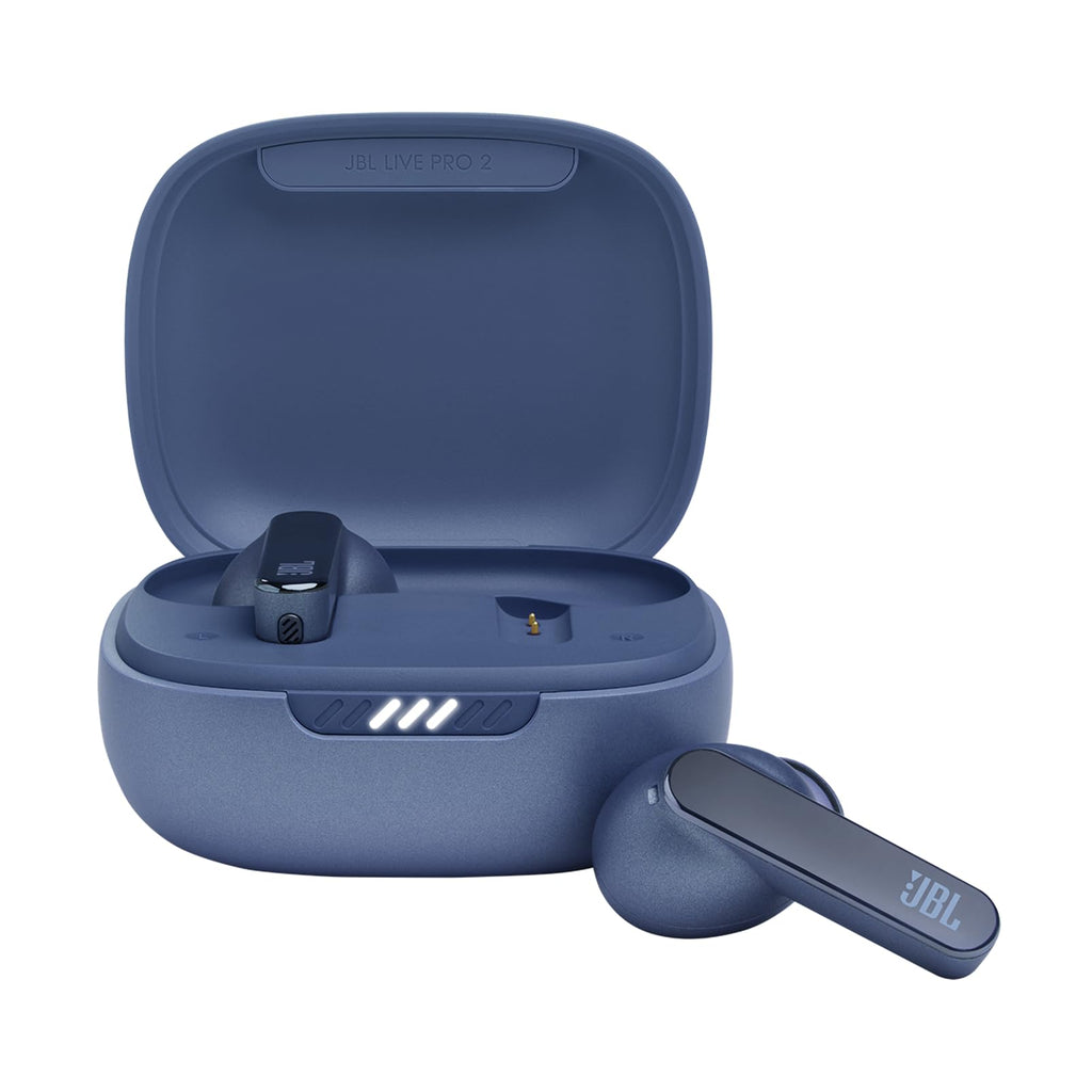 JBL Live Pro 2: 40 Hours of Playtime, True Adaptive Noise Cancelling, Smart Ambient, and Beamforming mics (Blue), Small
