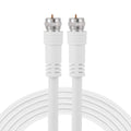 GE RG6 Coaxial Cable, 25 ft. F-Type Connectors, Double Shielded Coax, Input Output, Low Loss Coax, Ideal for TV Antenna, DVR, VCR, Satellite Receiver, Cable Box, Home Theater, White, 33604