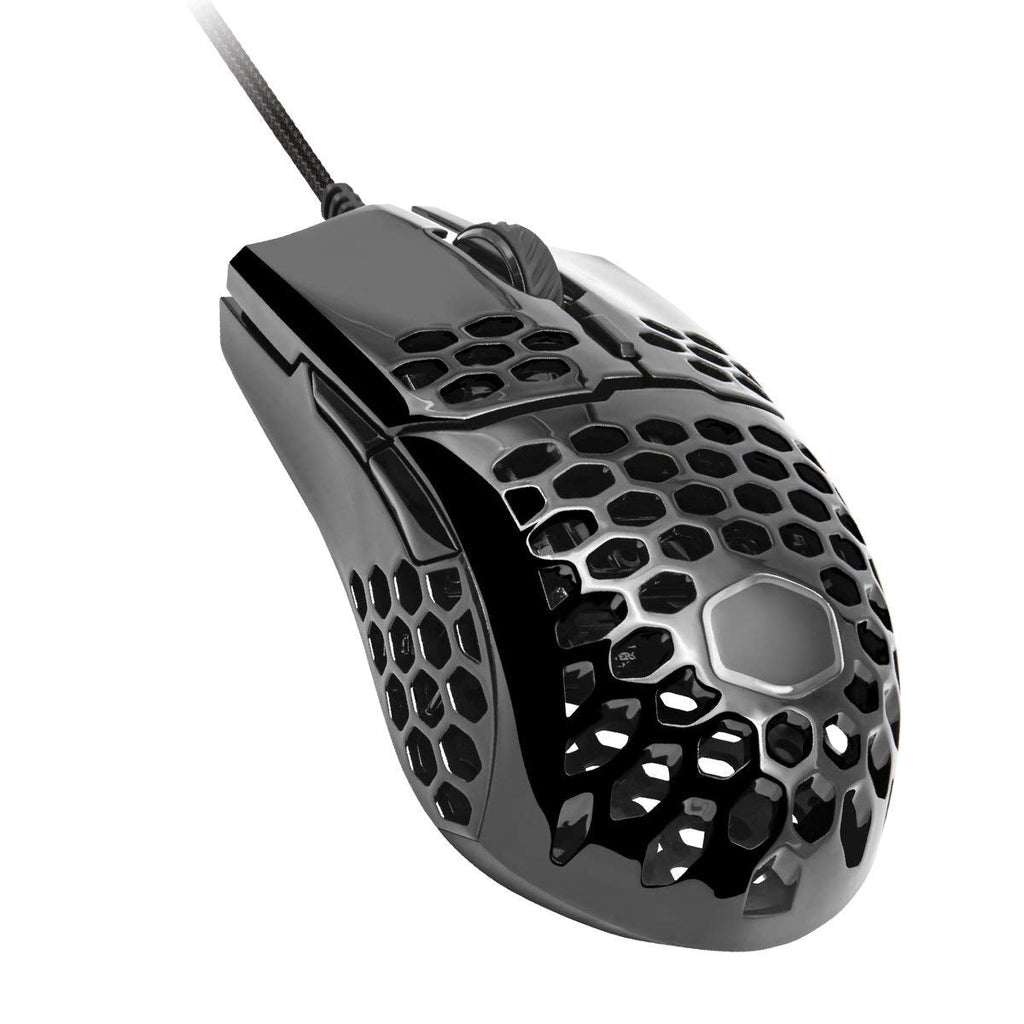 Cooler Master MM710 Glossy Black Gaming Mouse with Lightweight Honeycomb Shell, Ultraweave Cable, 16000 DPI Optical Sensor