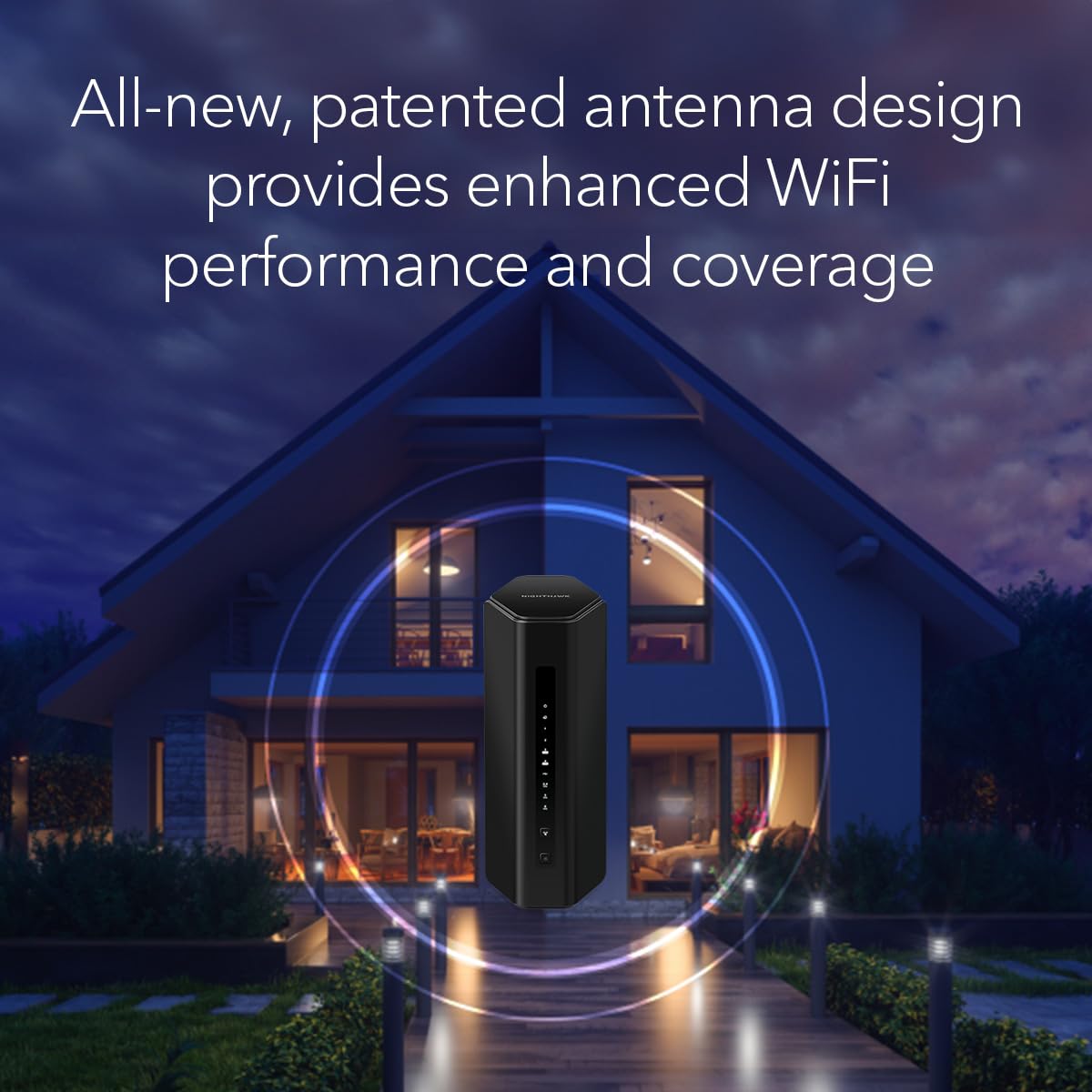 NETGEAR Nighthawk (RS200) Dual Band WiFi 7 Router Security Functions Wireless Speed BE6500 (up to 6.5Gbps) Covers up to 2500 sq.m, 80 Devices, 2.5GB Internet Port