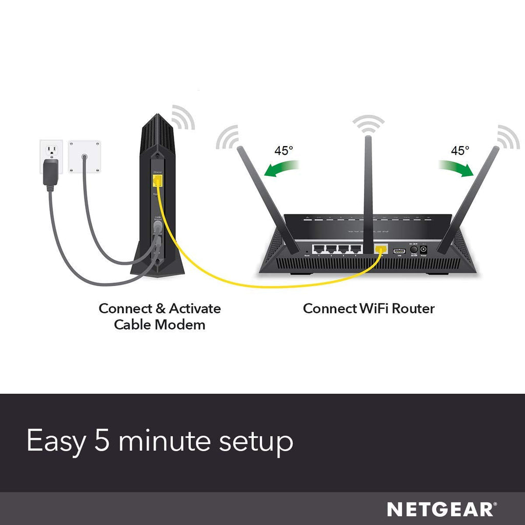Netgear CM400 8 x 4 Cable m�dem docsis 3.0 Max velocidades de descarga de 343 Mbps. Certificado para xfinity by comcast, Tiempo Warner Cable, Cox, Carta & More (CM400 – 1 aznas), Negro