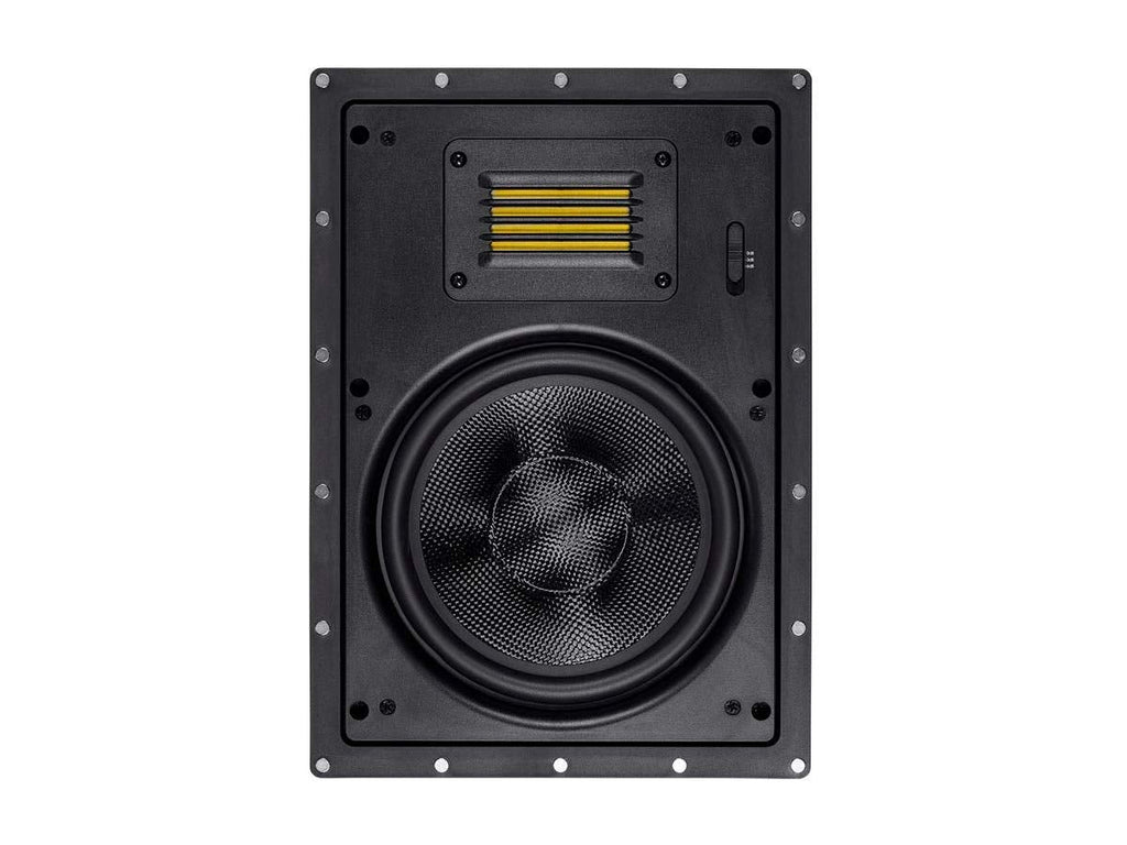 Monoprice 116334 Amber in-Wall Speakers 8-inch 2-Way Carbon Fiber with Ribbon Tweeter (Pair)