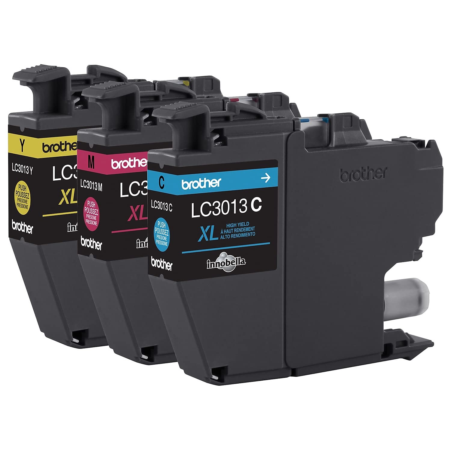 BROTHER Genuine LC30133PKS 3-Pack High Yield Color Ink Cartridges, Page Yield Up to 400 Pages/Cartridge, Includes Cyan, Magenta and Yellow, LC3013