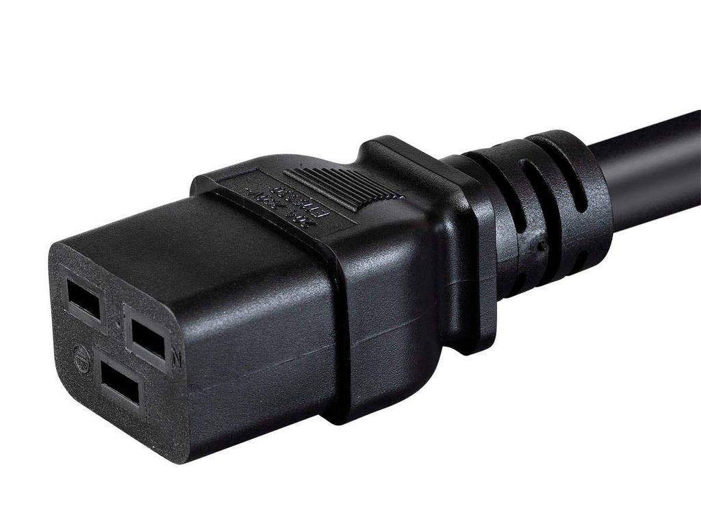 Monoprice 135059 Heavy Duty Extension Cord - IEC 60320 C20 to IEC 60320 C19 12AWG 20A/2500W SJTW 250V Black 6ft