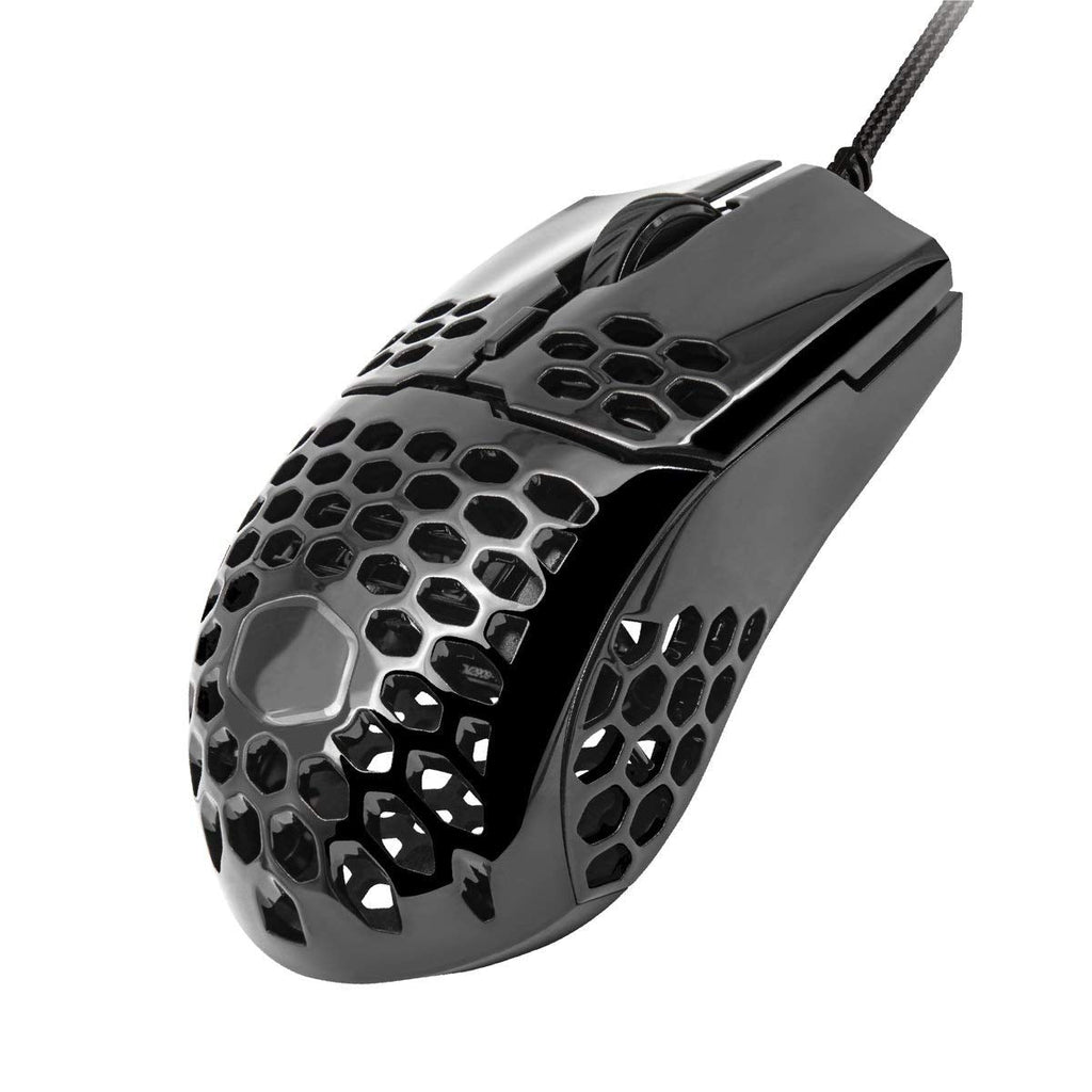 Cooler Master MM710 Glossy Black Gaming Mouse with Lightweight Honeycomb Shell, Ultraweave Cable, 16000 DPI Optical Sensor