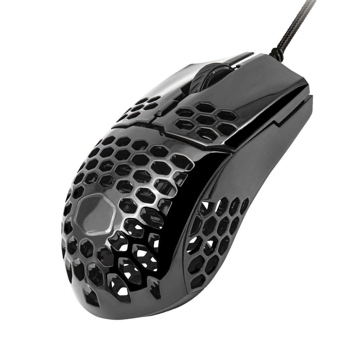 Cooler Master MM710 Glossy Black Gaming Mouse with Lightweight Honeycomb Shell, Ultraweave Cable, 16000 DPI Optical Sensor