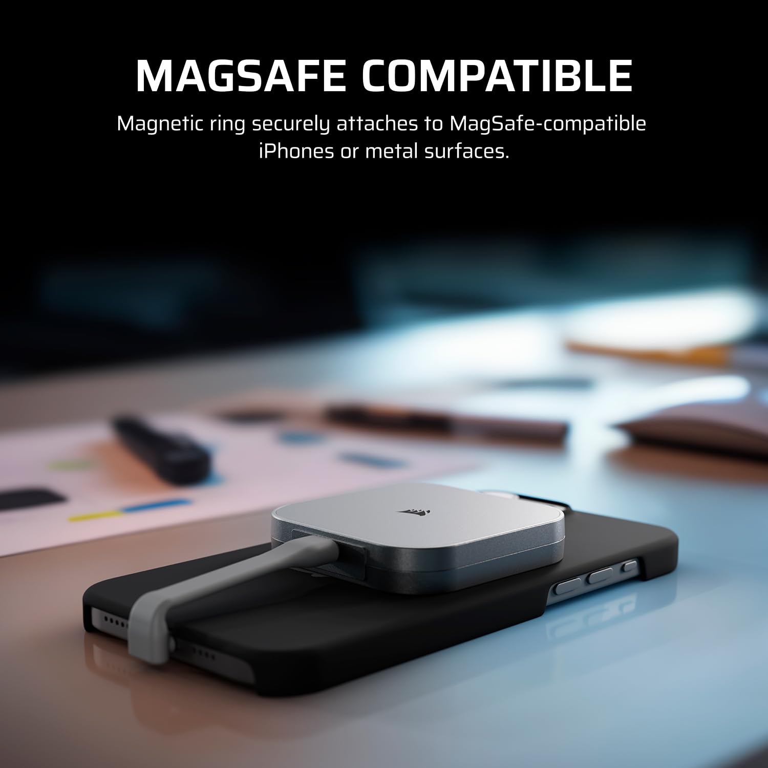 Corsair EX300U 2TB Portable External USB-C SSD – USB 3.2 Type-C Gen2 Connection, Plug and Play, MagSafe, Cable Included – Windows PC, macOS, iOS, iPadOS, Android – Grey