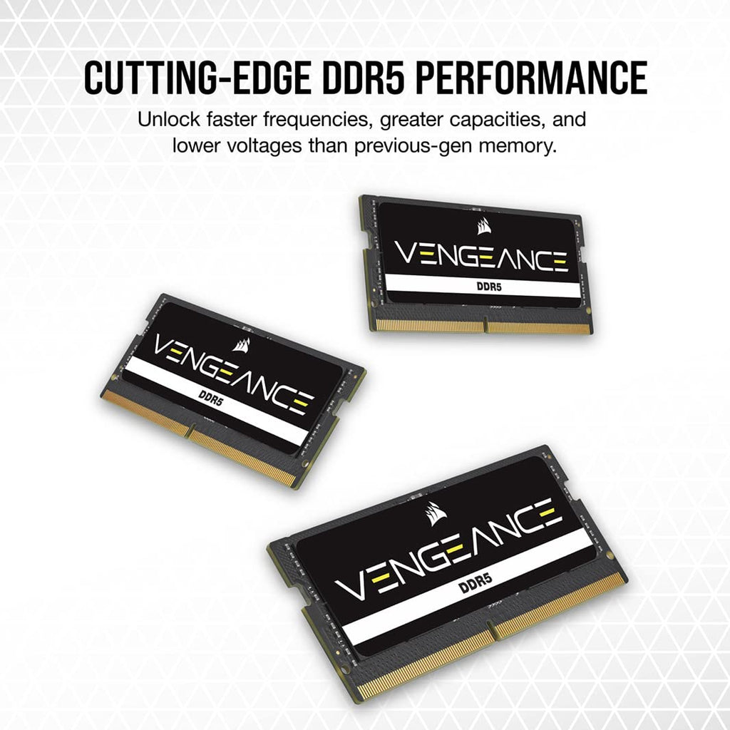 CORSAIR VENGEANCE SODIMM DDR5 RAM 32GB (1x32GB) Up to 5600MHz CL48 Intel XMP iCUE Compatible Computer Memory – Black (CMSX32GX5M1A5600C48)